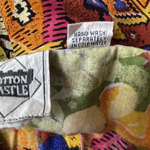 VTG 80s Cotton Castle Two Piece Gaucho Pants Short Sleeve Button Top Women’s L - Picture 15 of 16